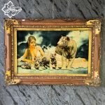 خرید تابلوفرش دستبافت ملکه ببرها بافت سردرود از سایت تابلو فرش دستباف شکوری – کد 44