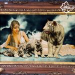خرید تابلوفرش دستبافت ملکه ببرها بافت سردرود از سایت تابلو فرش دستباف شکوری – کد 44