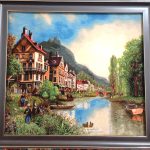 تابلو فرش دستباف طرح منظره رودخانه چالز